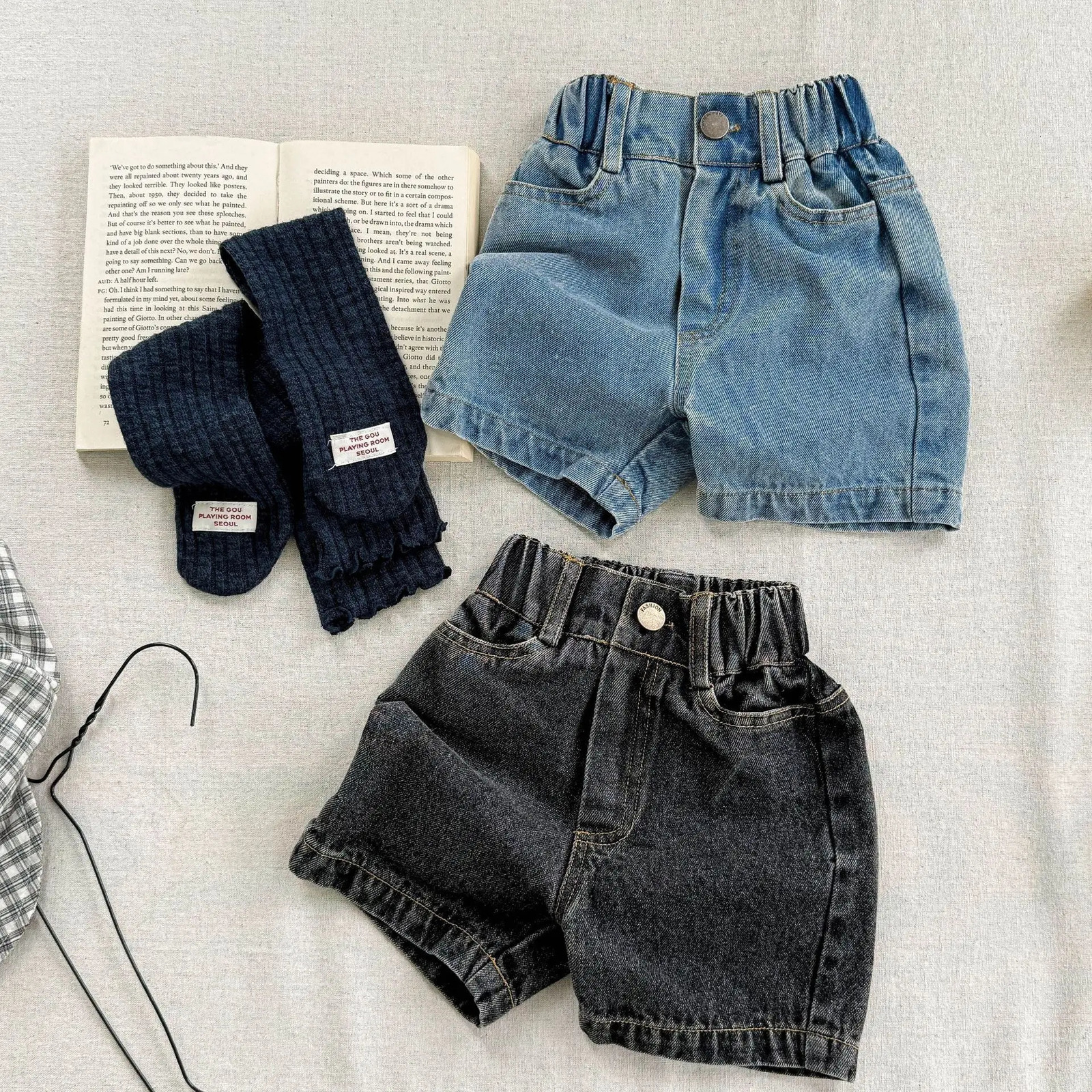 Girls Denim Shorts 16 Years Summer Solid Color Boys Jeans For Children Clothes Fashion Kids Baby Casual Pants 250527