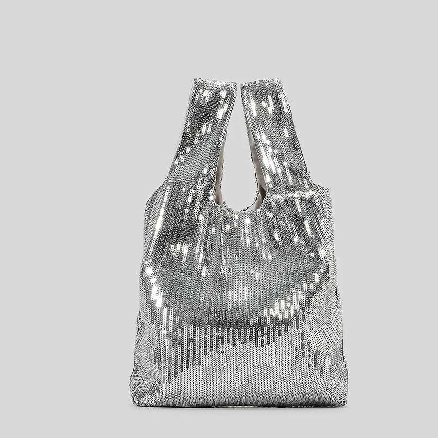 Fashion Sequins Women Handbags Shinny Tote Bags Luxury Bling Evening Party Purses Minimalist Vest Design Hand Bags 2024 W250527