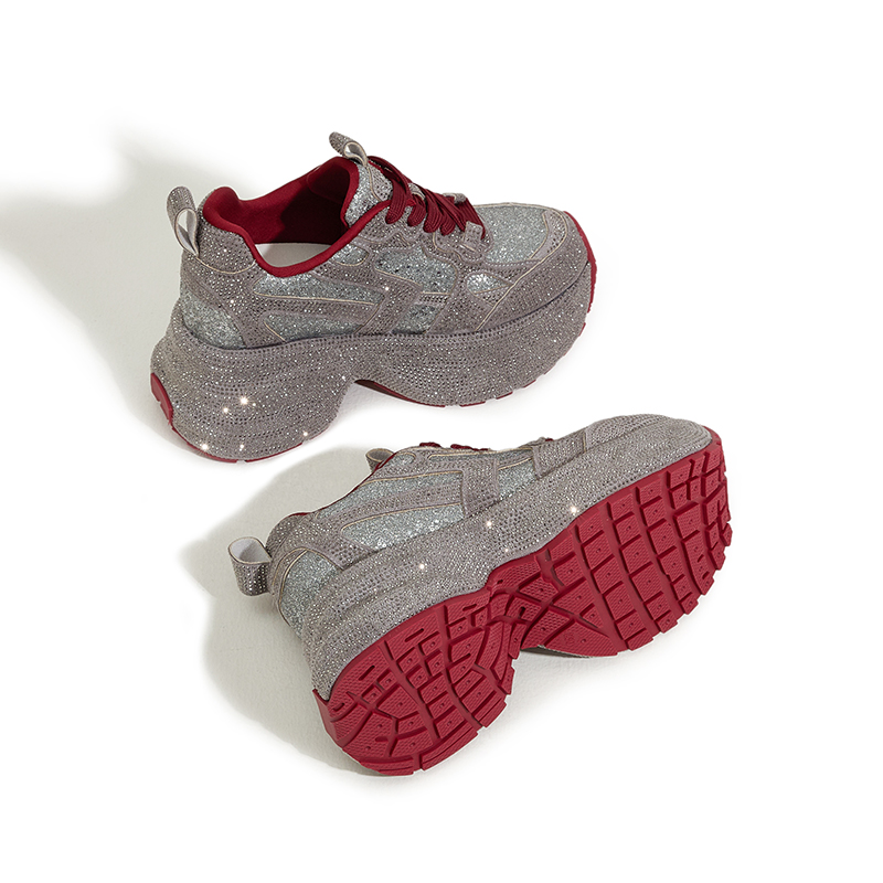 Designer Spring and Autumn 2025 New Style Fashionable and Versatile Insole Height-Increasing Women's Shoes Thick-Soled Casual Sports Shoes Z8903