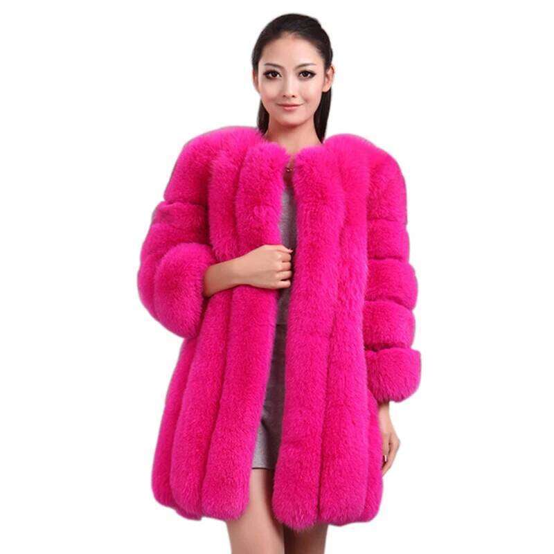 HJQJLJLS 2022 New Fashion Women Long Faux Female Fuzzy Coat Winter Thick Warm Fluffy Artificial Fur Jacket