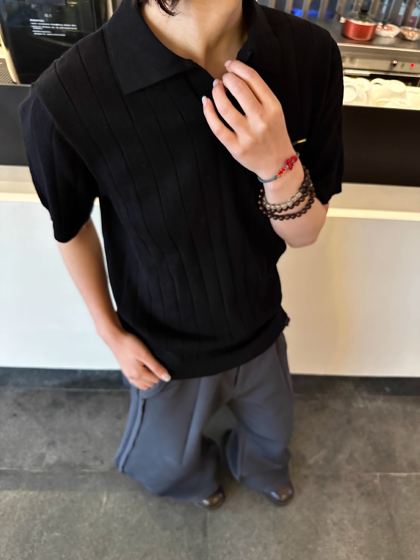 Retro Striped Snitted Sweater Mens Tshirt Classic Short sleeved Polo Shirt Summer Top Casual Lapel Super