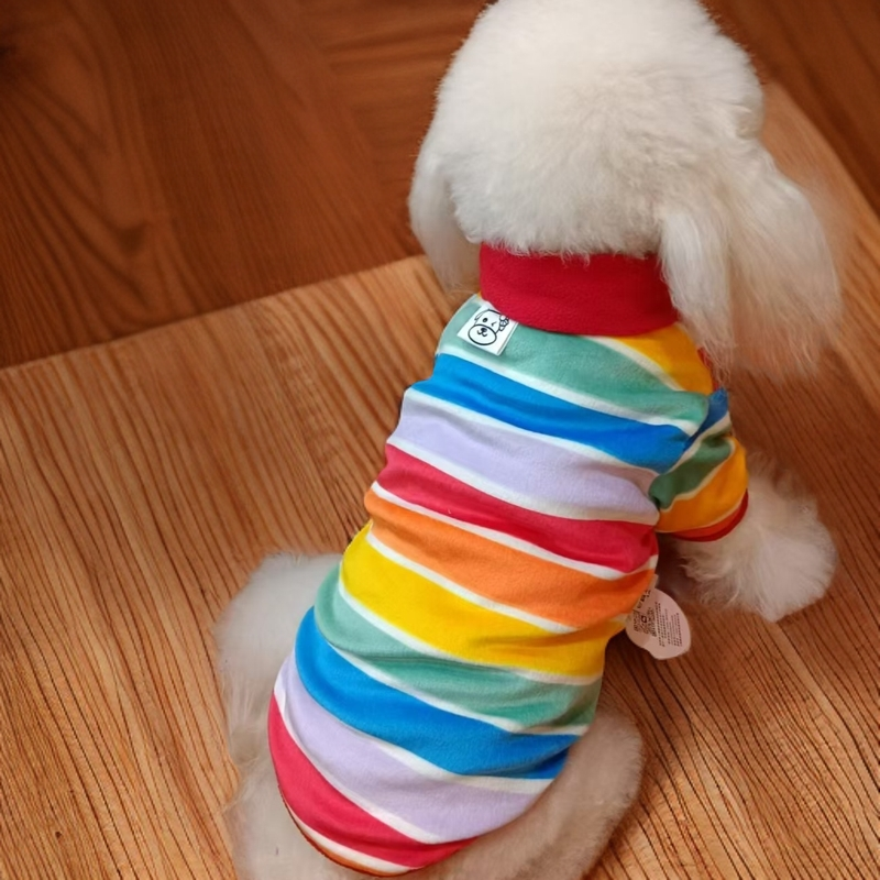 Pet clothing cartoon pattern with scarf base shirt