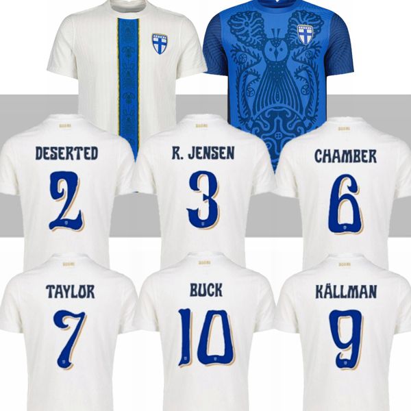 2025 Finland Soccer Jerseys 25 26 Home Away Pohjanpalo Forss Pukki Skrabb Raitala Jensen Lod Kamara Finlandia Football Uniforms Maillot De shirt kids kit