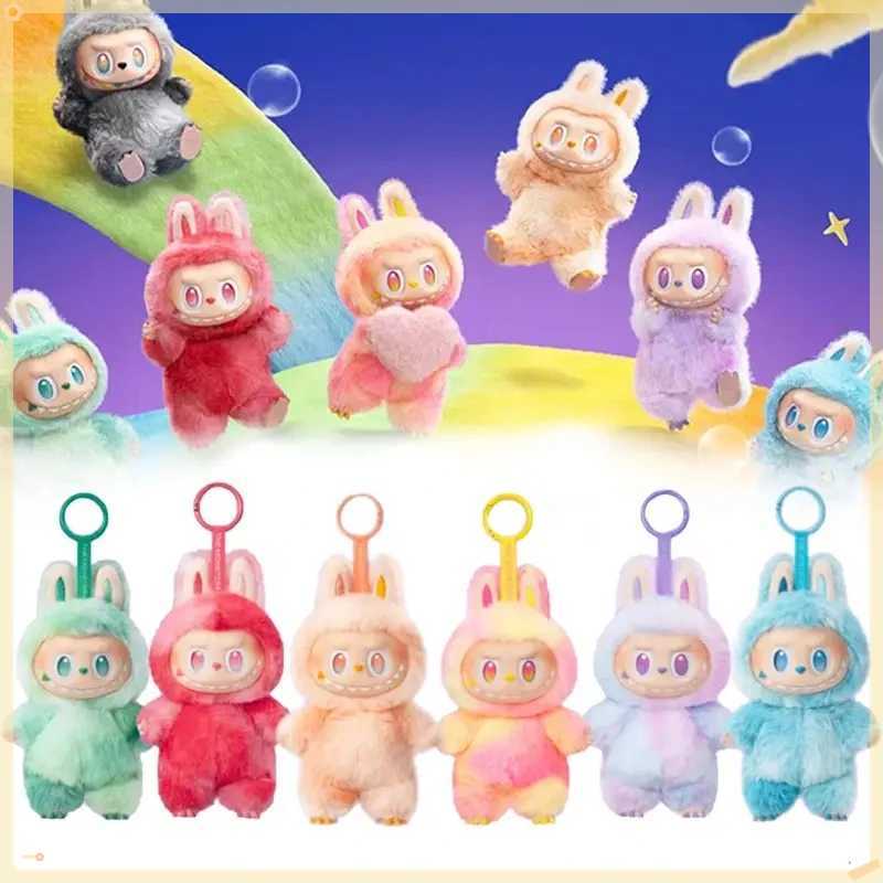 Hot Sales Anime Characters Macaron Labubu with Seat Series Vinyl Pendant Plush Doll Cute Monster Keychain Birthday Gift M250526
