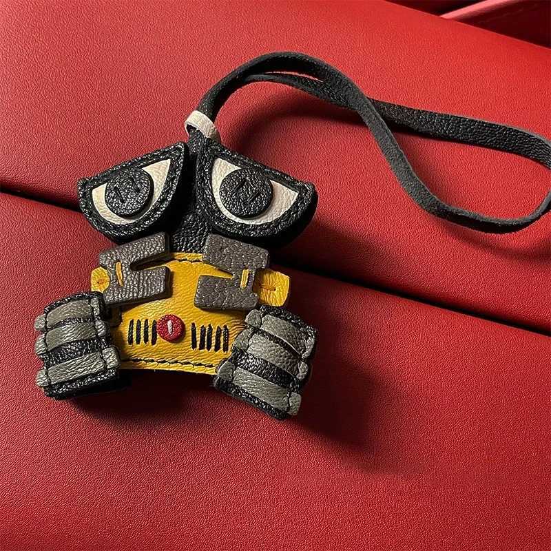 Handmade Genuine Leather Cute Small Flame Bag Pendant Car Key Chain Rope Ring Scarecrow Pendant Decoration New Pendant Bag charm W250526