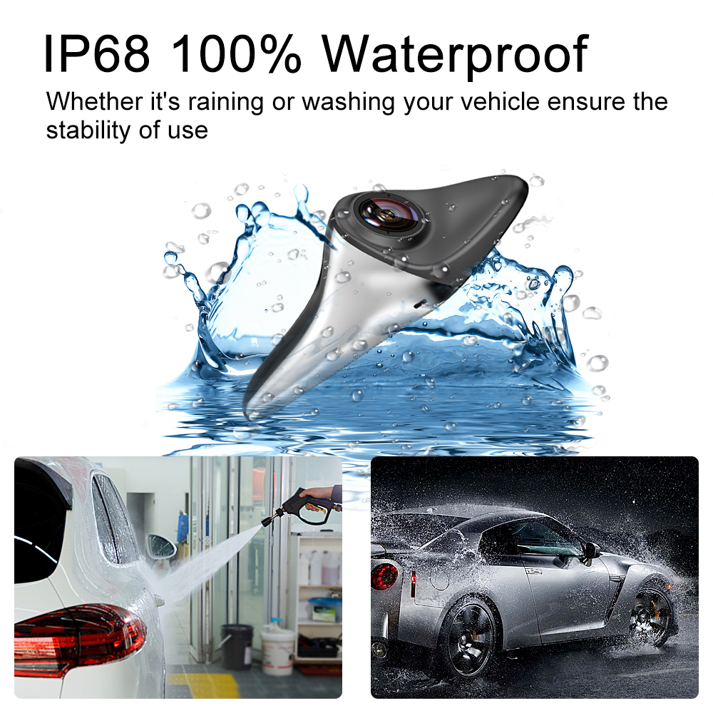 Car Side View Camera 7 inch HD Surveillance System, IP68 Waterproof Blind spot Camera with HD LCD Screen Parking Assistance System, Black