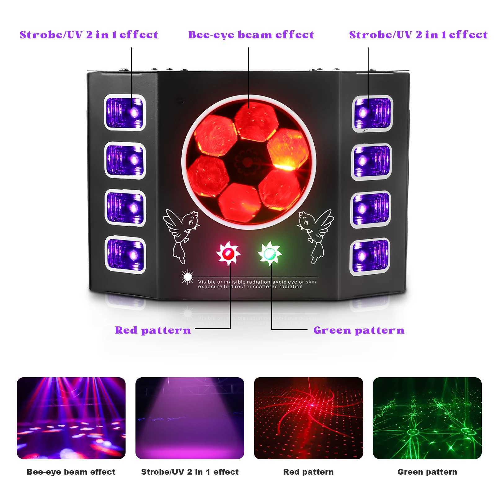 Fieryzeal 100W RGBW 4IN1 Bee Eye UV Strobe Light LED Effect Light DMX512 DJ Light With Remote for Disco Party KTV Stage LightXJ250527