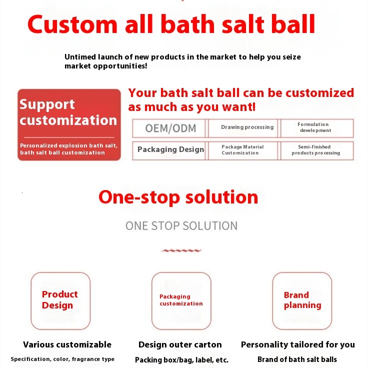 Bath Balls Customized Wholesale Factory Aroma Essential Oil Bubble Pop Explosion Bath Salt Balls