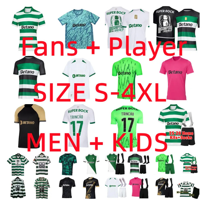 24 25 26 Sporting CP Lisbons soccer jerseys 2025 2026 Lisboa GYOKERES RONALDO Sarabia TRINCAO HARDER CATAMO PEDRO QUENDA retro 03 04 football shirts men kids kits