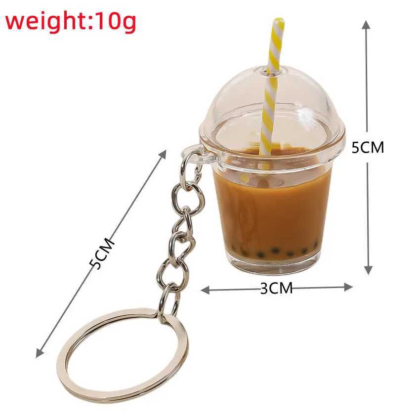 Milk Tea Keychain Liquid Model Coffee Cup Cartoon Yeni Simlasyon Yiyecek Oyuncak anta Sarkt Araba Anahtar Zinciri En yi Hediye Tak Toptan W250526