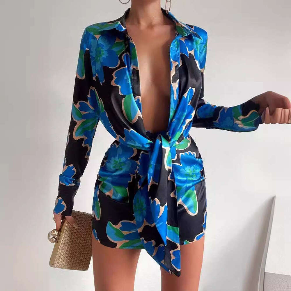 2025 Women's Fashion Unique Printed Shirt Dress