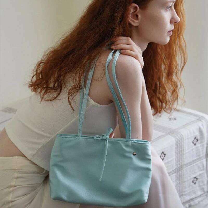 Women's Bags Designer Brand Ballet Style French Simple Retro Veet Satin High Quality Ladies Handbag Small Square Shoulder Underarm Bag