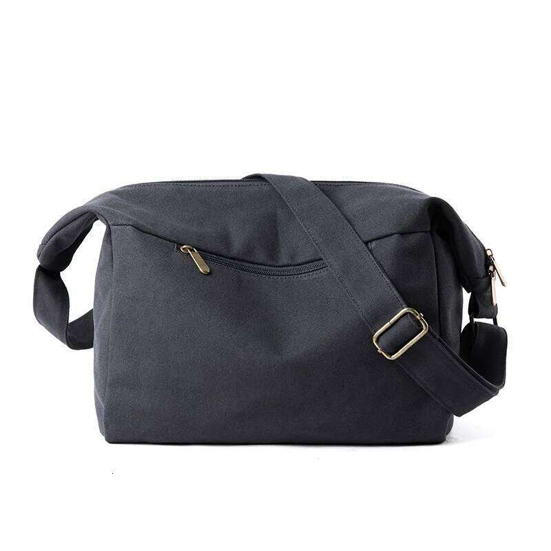 Canvas Messenger Men 14 inch Laptop Shoulder with Zipper Retro Hobo Bag for Male Female
