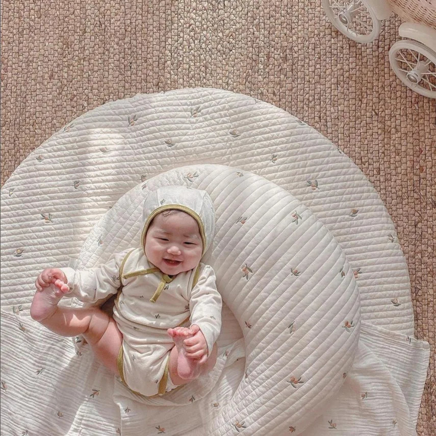INS born Comfort Soothing Moon Pillow Flower Bear Cushion Multifunctional Bumpers AntiCollision Baby Bedding 250527