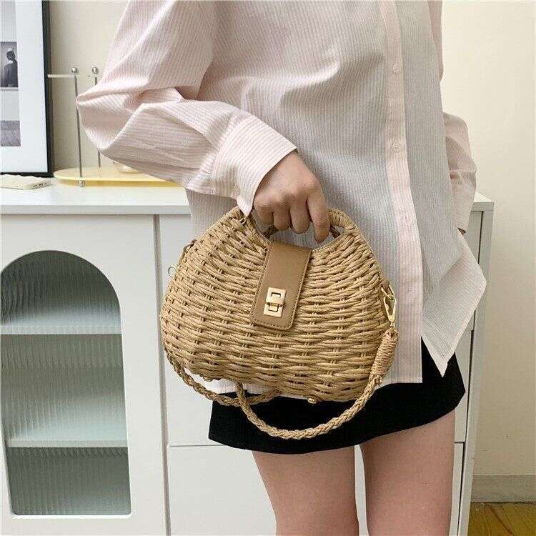 Bohemian Style Straw for Women 2025 New Trendy Versatile Crossbody Bag Summer Woven Handbag