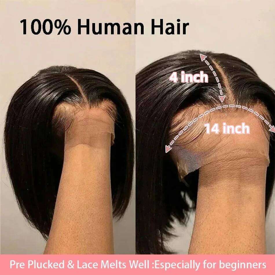 Bone Straight 13x6 HD Front Bob Wig Human 14x4 Transparent Lace Frontal Raw Hair Wigs 14 16 Inch Brazilian For Women