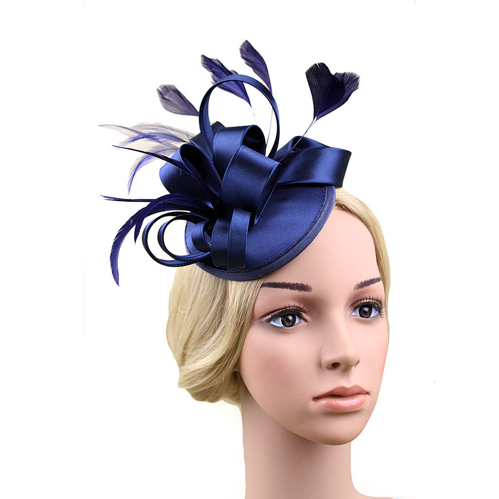 Women Vintage Fascinator Wedding Hat Elegant Ladies Church Race Hair Accessories Bride Wedding Church Party Tea Chapeau Cap 240808
