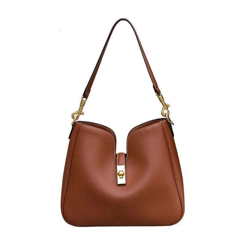 Leather Tote Bag for Women 2025 New Commuting Armpit Handbag Cowhide Crossbody Bag, Women's Shoulder Package