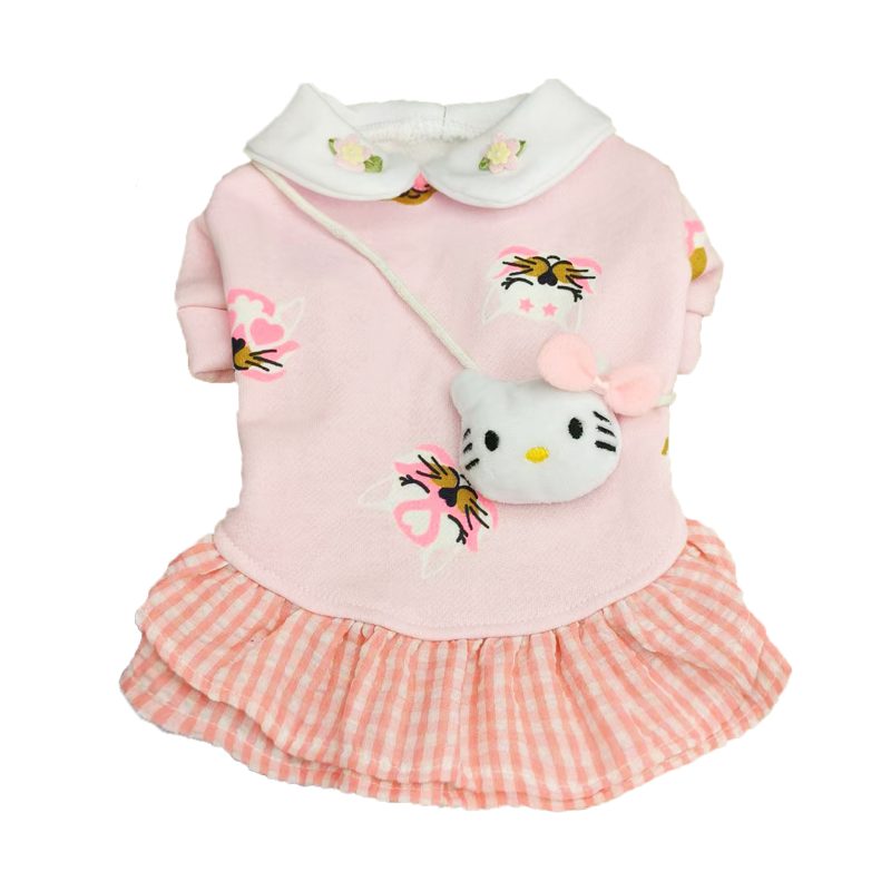 Cat clothes for spring and summer, anti shedding hair, breathable pink, three-dimensional cute cartoon