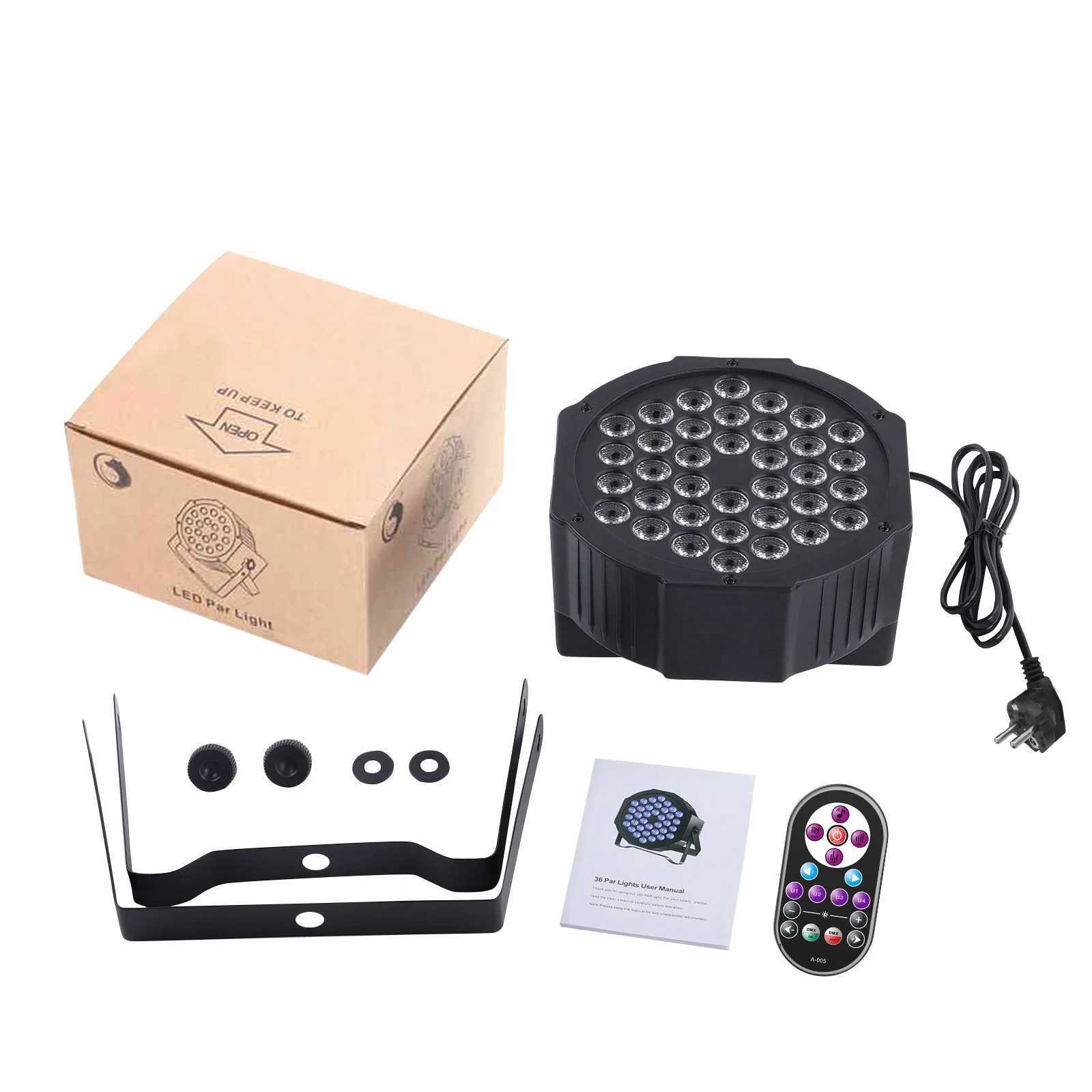 UKing 4PCS 36 LED Stage Flat Par Lighting 36W UV Blacklight DMX512 Effect for DJ Disco Party Christmas Bar Club Show Lights XJ250527