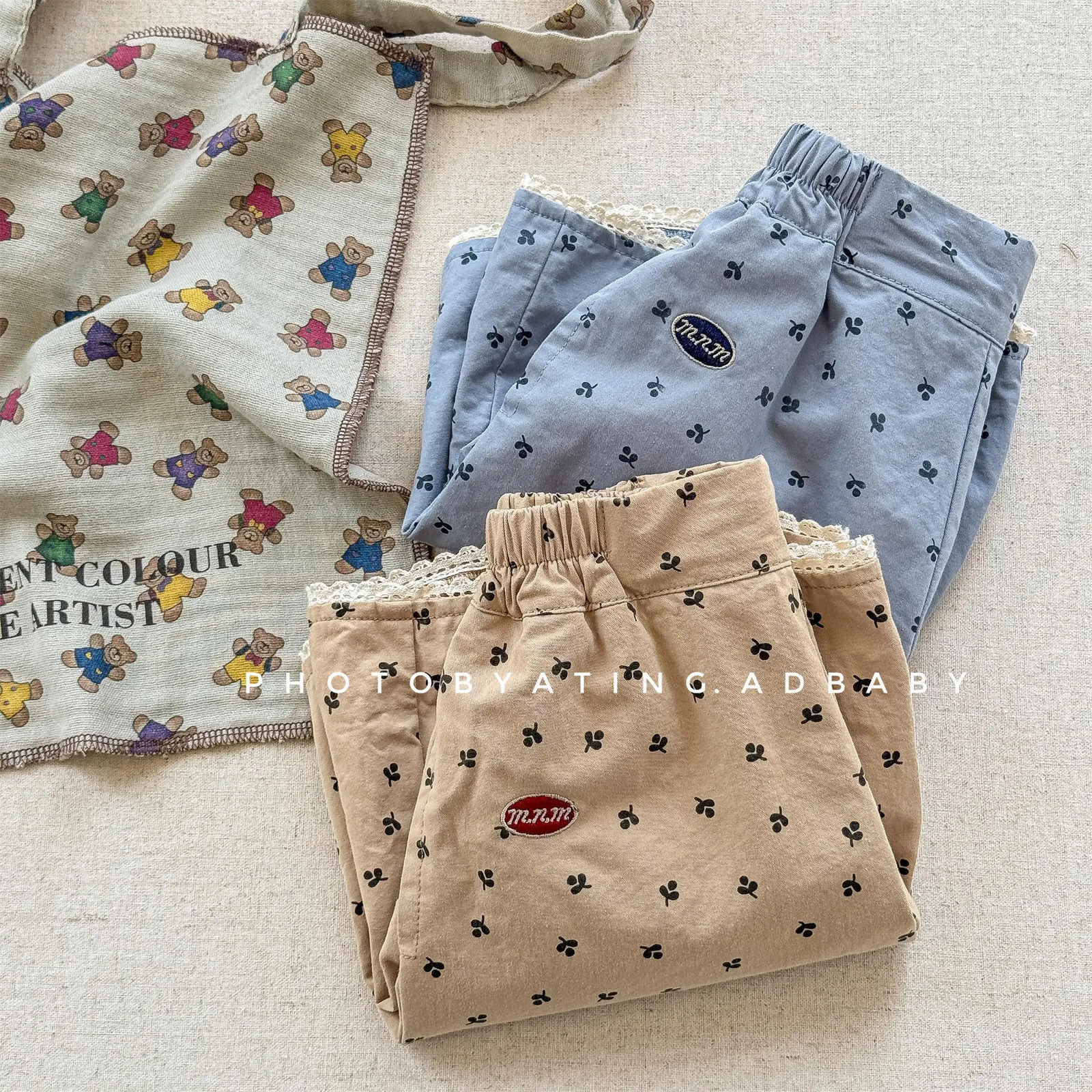 Girls Casual Shorts 06 Years Summer Blue Children Lace Kids Loose Fashion Baby Clothes Cotton Clothing 250527