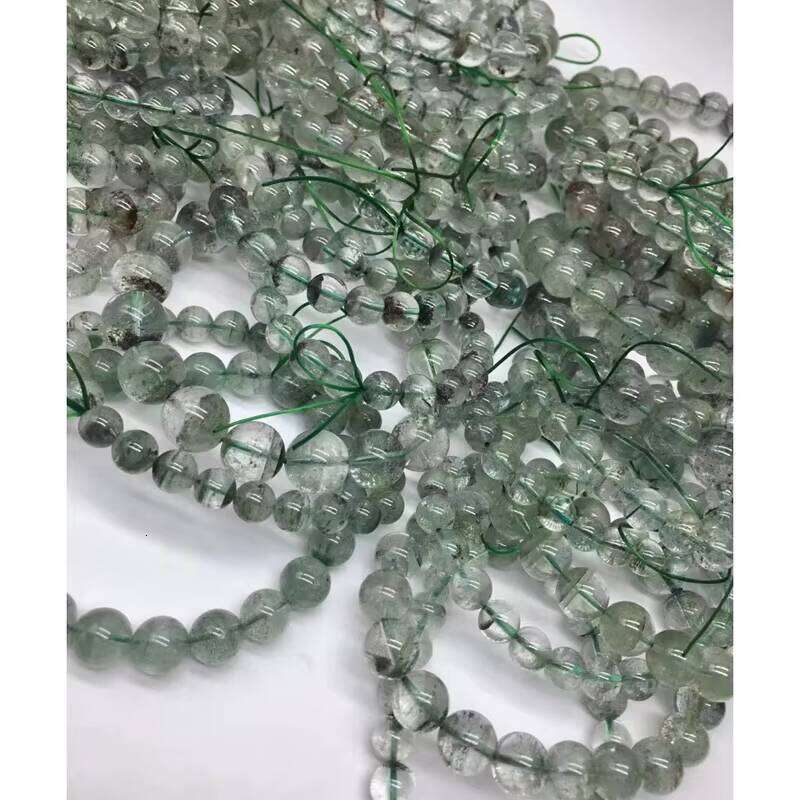 Semi-Craft Set Crystal Accent Green Phantom Quartz Gourd Bracelet