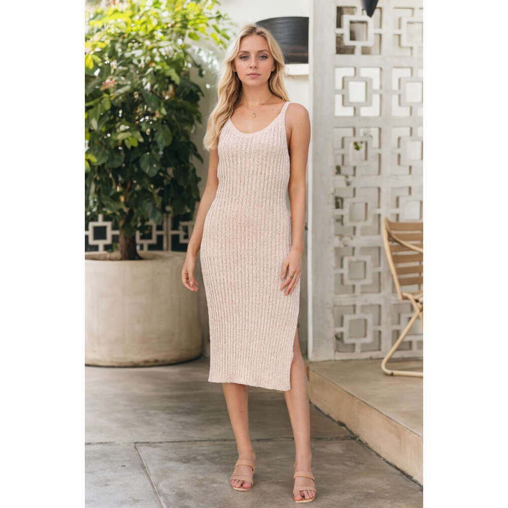 2025 Summer New Women's Fashion Casual Split Mid-Length Dress