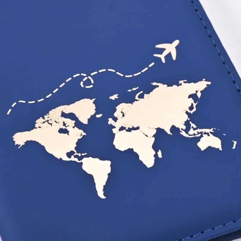 2024 PU Leather Travel Passport Cover Protective Women Men Map Passport Ticket Gold Letter Holder Case ID Card Clip Bags Z250527