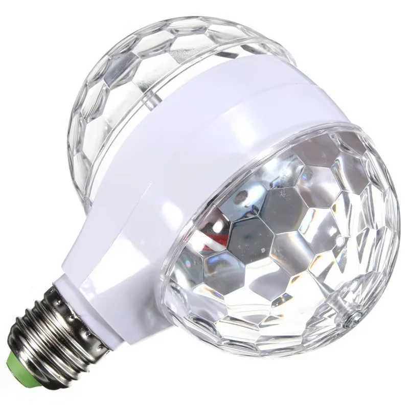 2025 E27 Disco Ball Light Rotating Mini Stage Lights DJ Audience Flash Family Halloween Christmas Party Atmosphere Lamps Wedding XJ250527