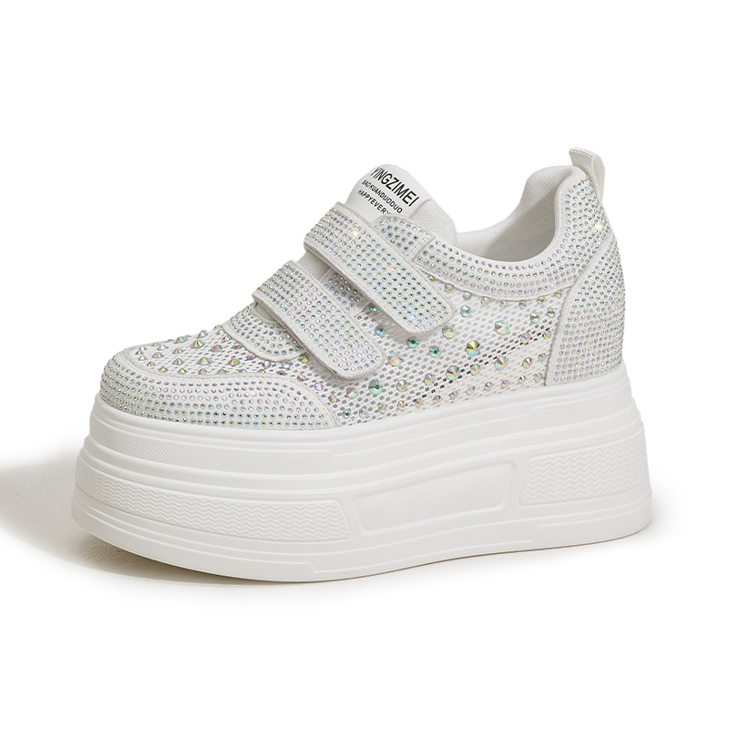 Designer The 2025 Summer New Versatile Breathable and Perforated Mesh Casual Shoes Thick-Soled Sponge Insole Height-Increasing Women's Shoes Z912