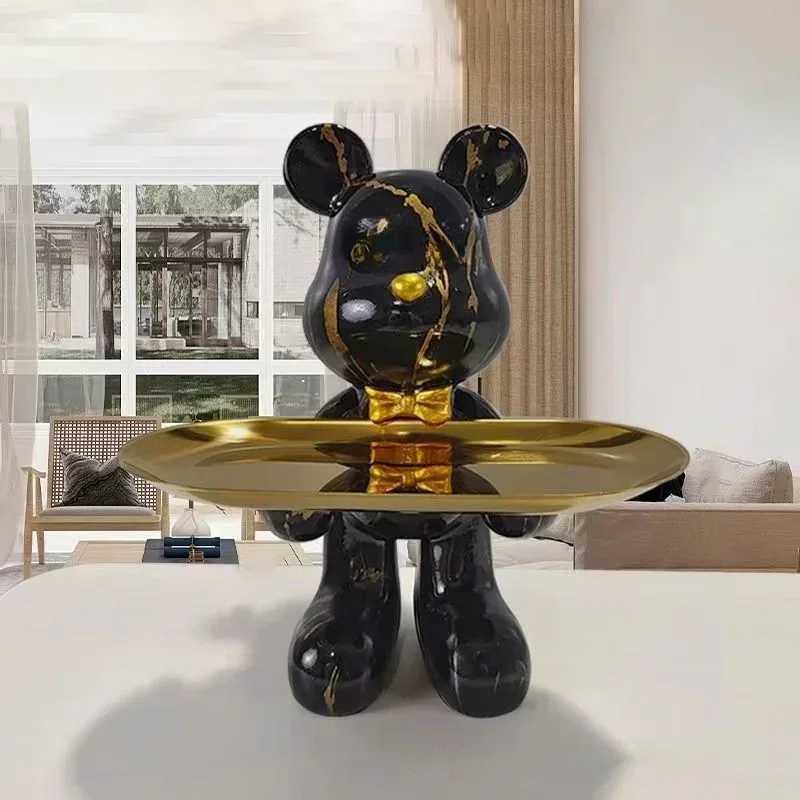 21cm Graffiti Bear Ornament Figurine Home Decoration Animal Statue Keys Storage Shelf Modern Room Sculpture Table Decor Gift Y250524