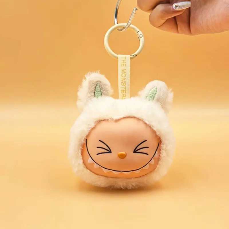 8cm Labubu The Monsters Vinyl Plush Head Type Pendant Cute Plush Keychains Cute Doll Kawaii Labubu Face Dolls Keychain Peluches W250526