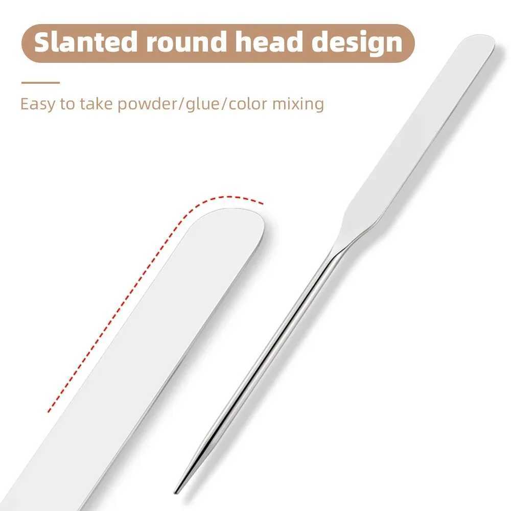 Stainless Steel Makeup Spatula Mixing Stick Foundation Brush Set Eyeshadow Cream Pigment Mixing Tool Face Contour Brush Tool z250527PB4H