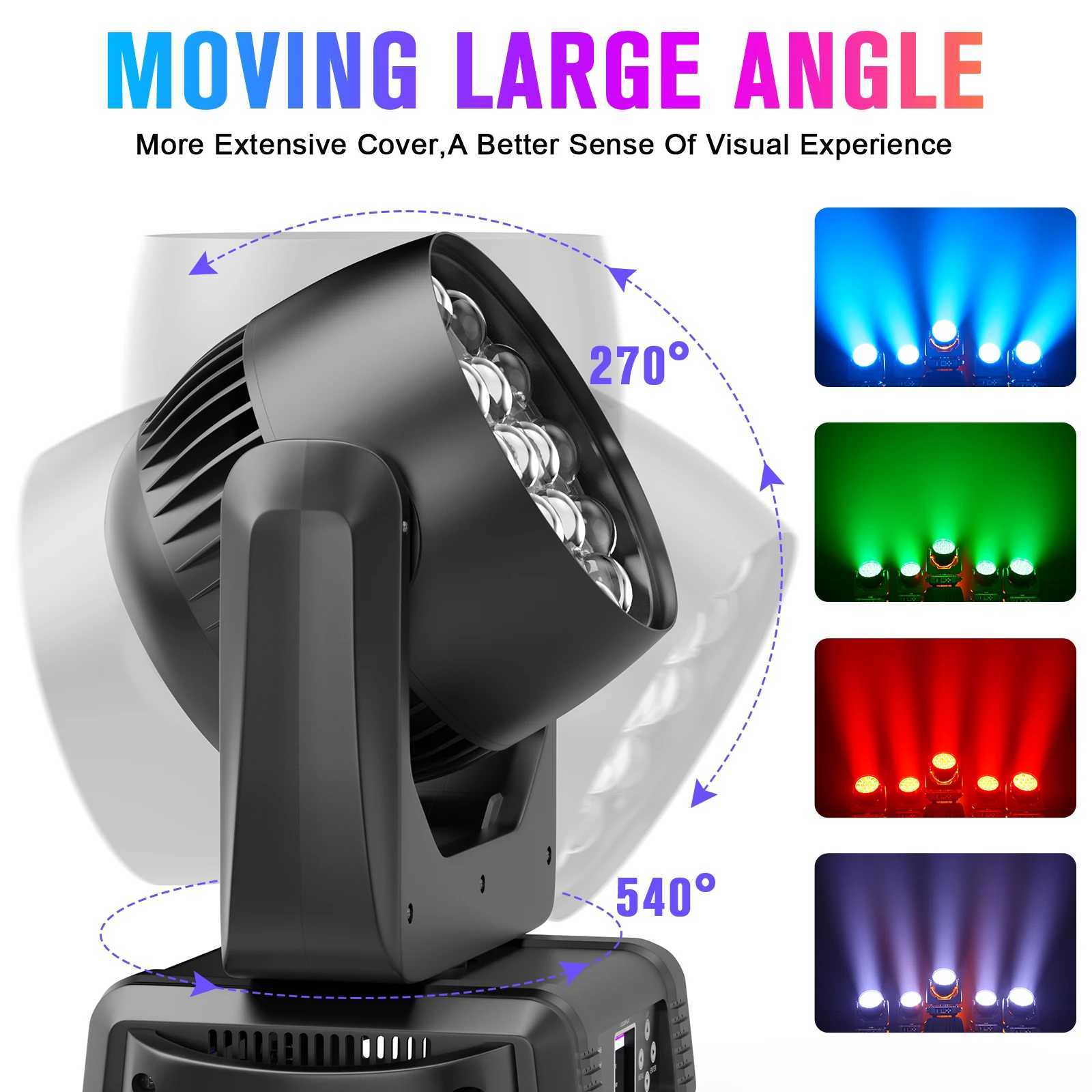 Yiflamefly Moving Head Lights With19PCS 15W 4-in-1 LED DMX512 Stage Light For DJ Karaoke Dance Hall KTV Disco Bar Stage LightingXJ250527