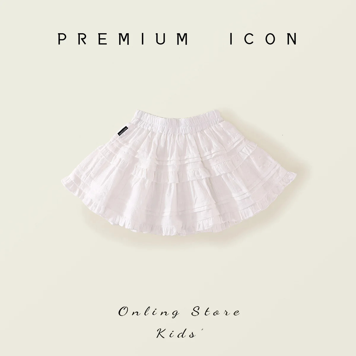 SpringSummer Arrival Girls White Cake Puff Skirt with Embroidered Hem Casual Baby Girl Half 250527