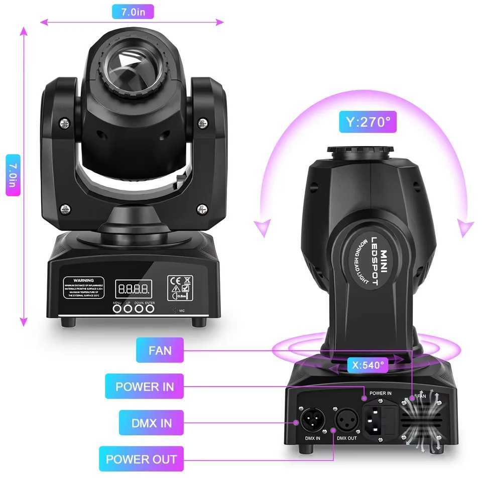 Yiflamefly Moving Head Lights 30W RGB LED Black Stage Lights DMX 512 For Wedding DJ Disco Party Live Show Stage Lighting XJ250527