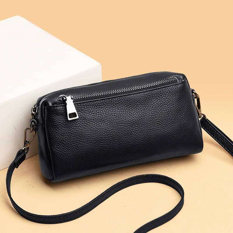 Ranhuang New 2025 Women's Real Genuine Leather Shoulder Fashion Clutch Small Crossbody Bags Red B265