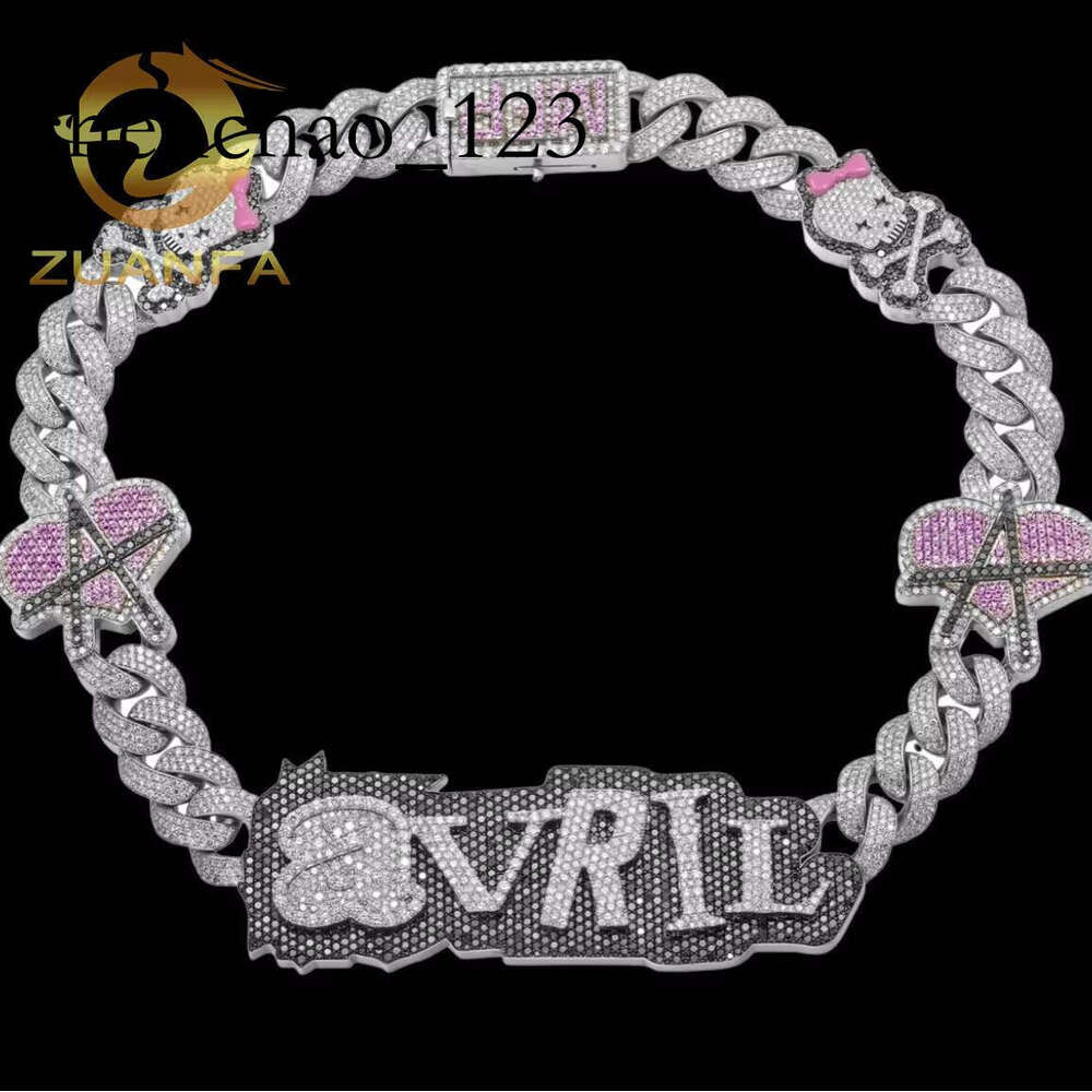 Personalized Special 16mm Link With Name Custom Sier Moissanite Dia Hip Hop Jewelry Iced Out Cuban Chain