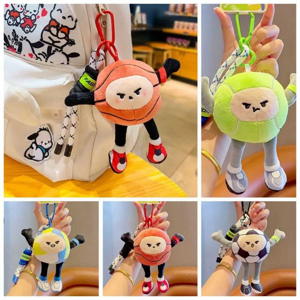 Plush Basketball Plush Toy Keychain Basketball Baseball Stuffed Volleyball Plush Pendant Cartoon Ins Football Plush Key Ring W250526
