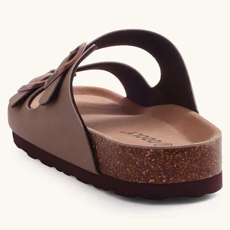 Bebealy Womens Cork Footbed Slide Sandal Summer Men Mules Fashion Women Clogs Slippers Outdoor Beach Sandals Adjustable BuckleXJ250527