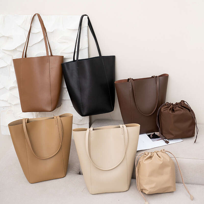 Genuine Leather Handbag Shoulder for Women 2023 New Autumn Winter Versatile Commuter Tote Large Capacity Bucket Mother Bag designer bag