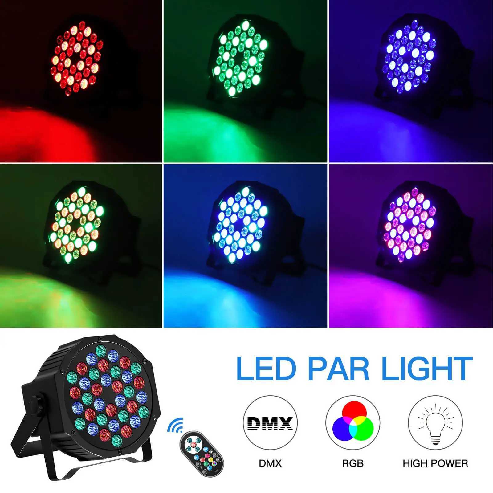 Fieryzeal 2PCS/4PCS LED Par Light RGBW DMX Stage Flat Par Lighting Effect DJ Disco Party Bar Wedding Birthday Show Lights XJ250527