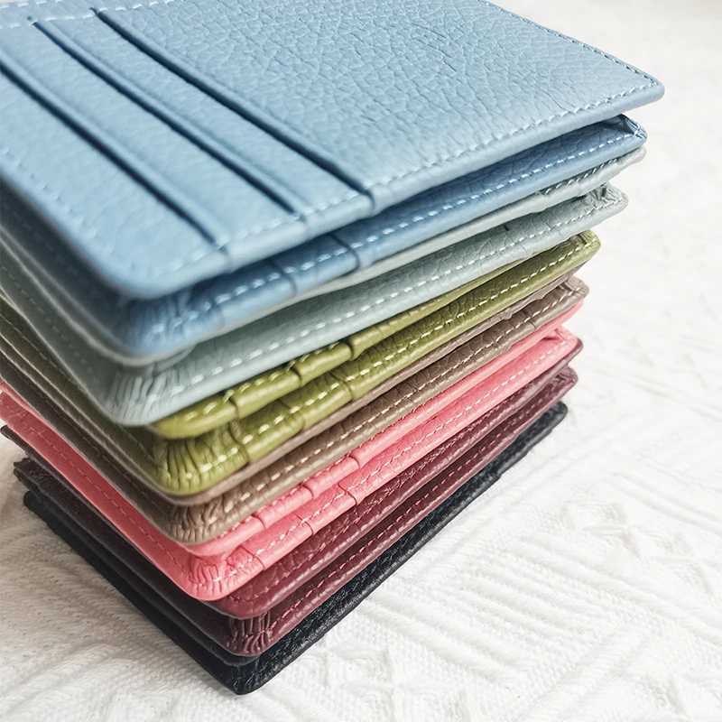 Custom Name Design Card Holder Fashion Zipper Genuine Leather Coin Purse Casual Wholesale Business Card Wallet For Women Z250527