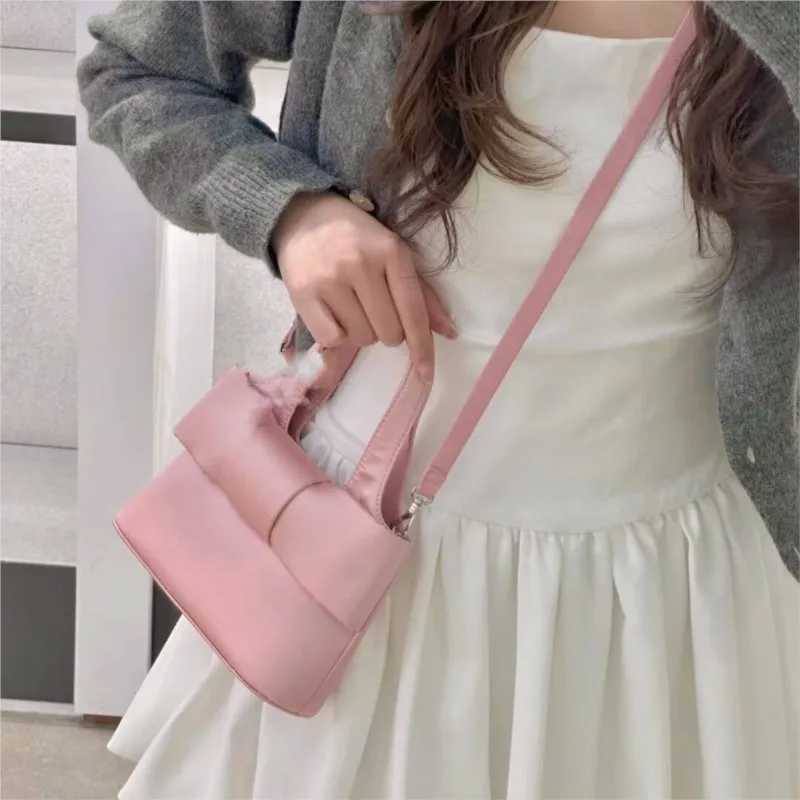 JIAERDI Sweet Cute Pink Hand Bag Wallet Women Fairycore Aesthetic Bow Satin Handbag Purse Girls Retro Shoulder Crossbody Bags W250527