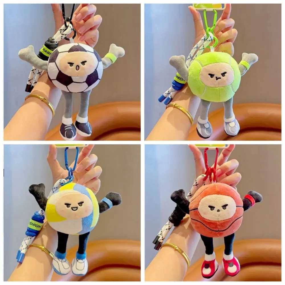 Plush Basketball Plush Toy Keychain Basketball Baseball Stuffed Volleyball Plush Pendant Cartoon Ins Football Plush Key Ring W250526