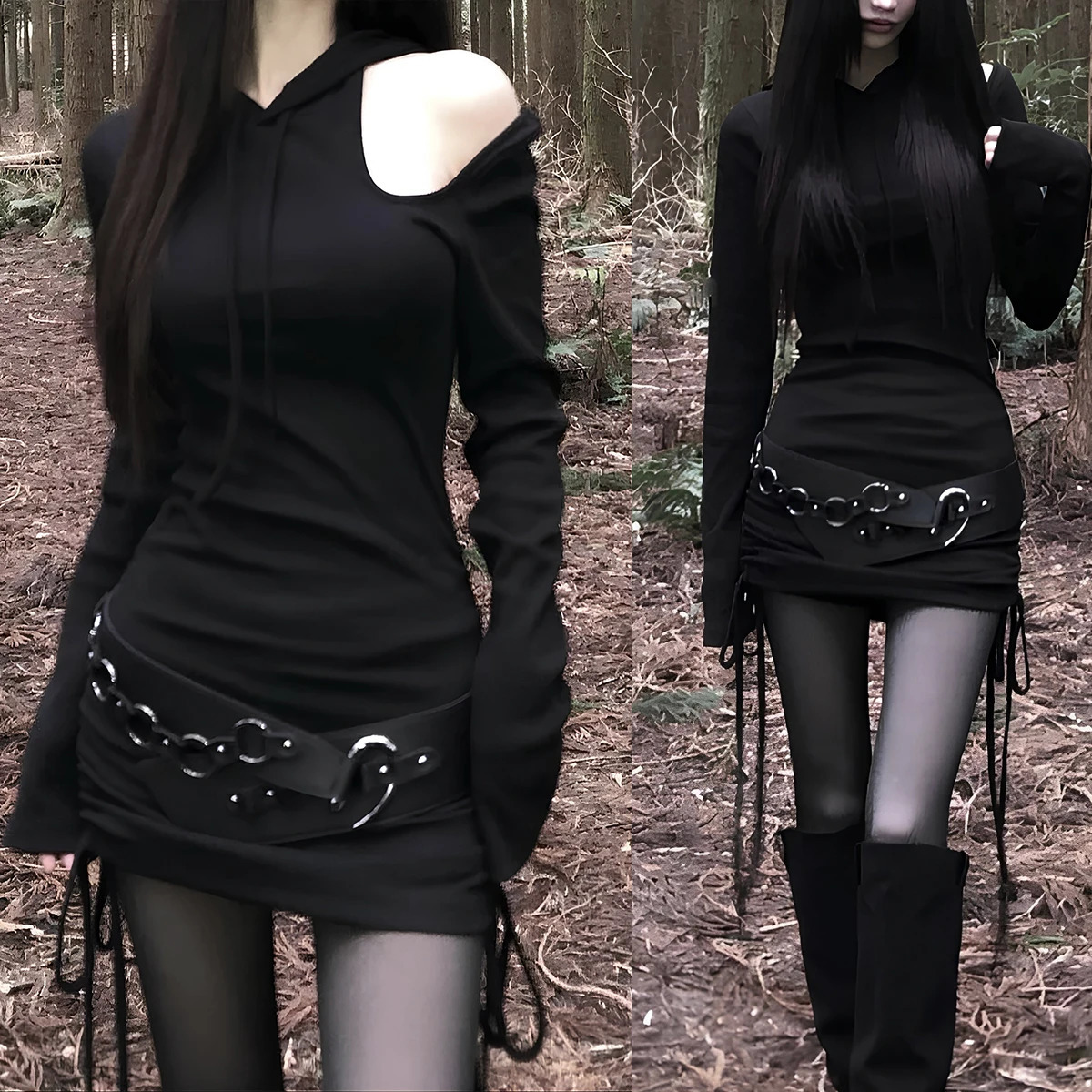 style street fashion punk belt for women half skirt outerwear decorative cinch belt 250520