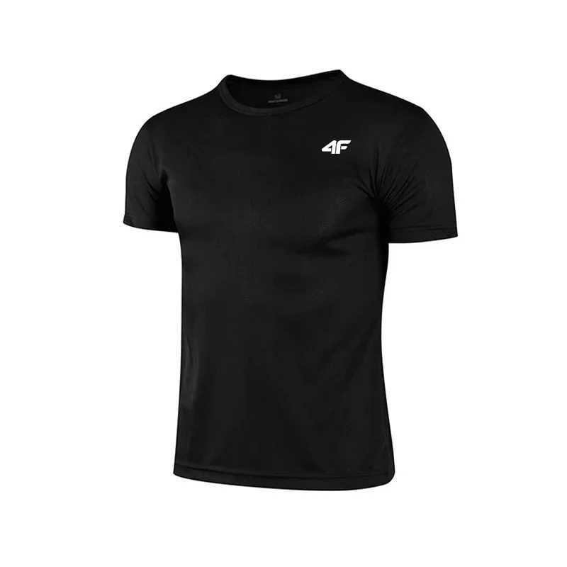 Mens Summer Exercise Training T-shirt Breathable Quick Dry Short Sleeve Top Marathon Gym Fitness Basketball Tees Z250527