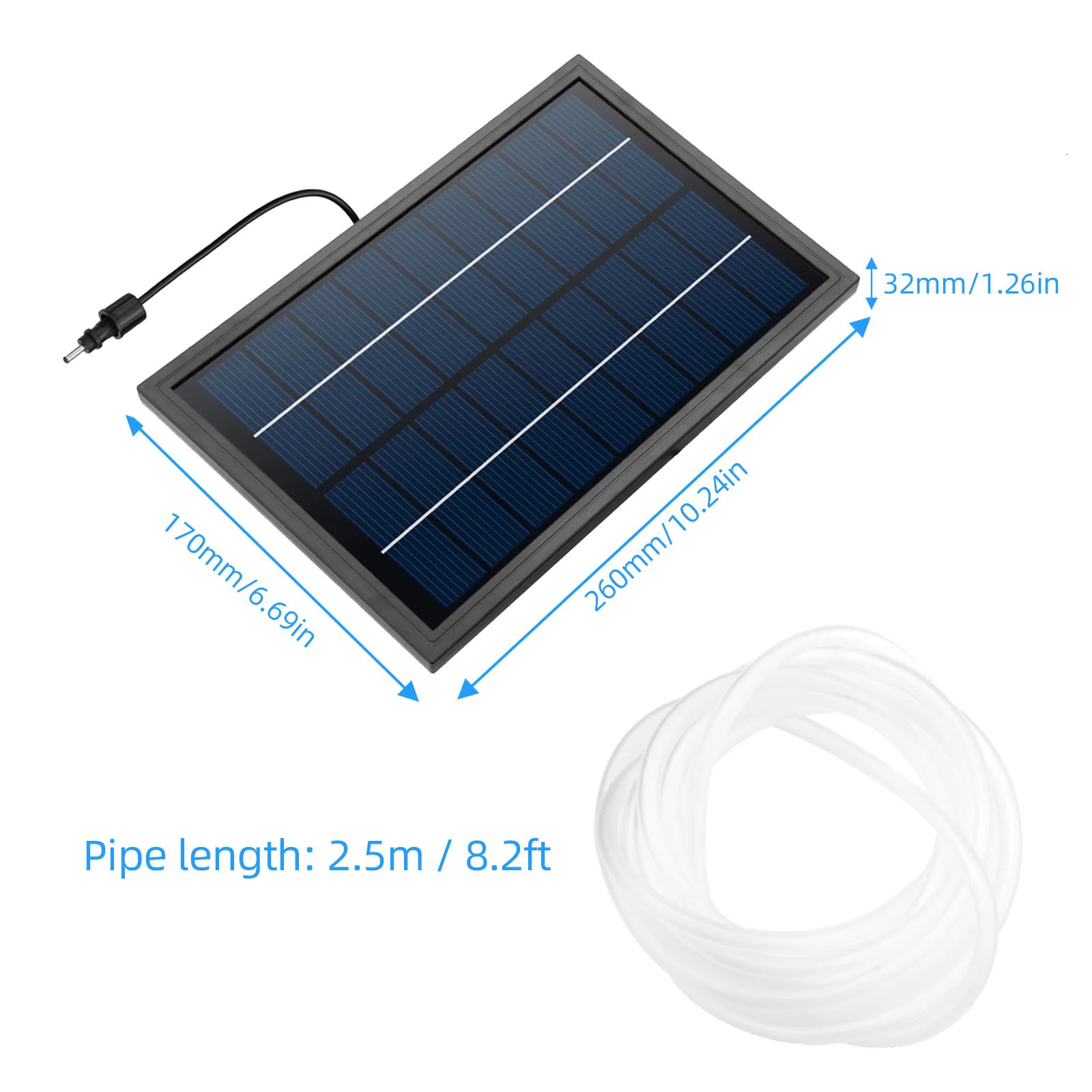 Solar Powered Air Pump Kit 10V 8W Solar Panel Air Pump with Pipe Air Stones 3 Working Modes Waterproof Solar Pond Aerator 250523