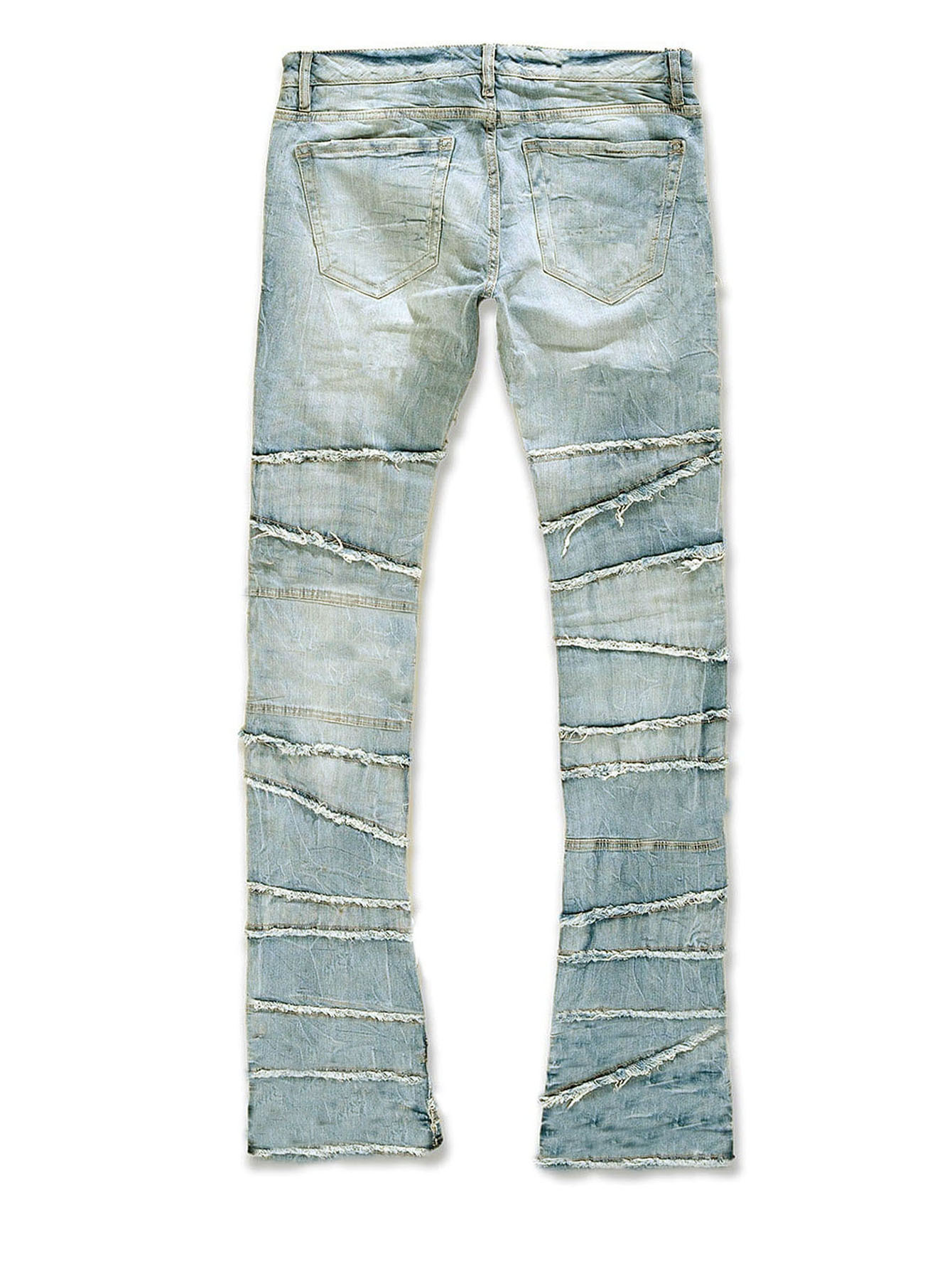Stacked Jeans Men Skinny Ripped Slim Patch Denim For Men Skinny Stacked Pants Trousers Streetwear Boy