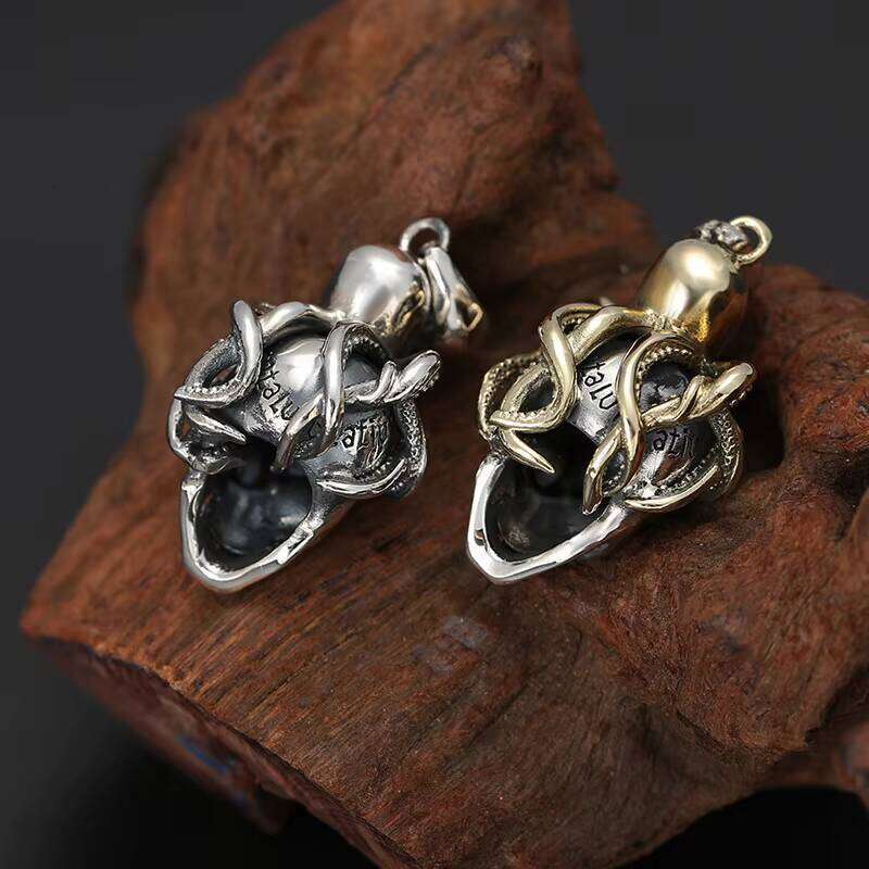 Wholesale S Sterling Sier Necklace Pendants for Men and Women Vintage Fashion Octopus Skull Gothic Pendant Jewelry